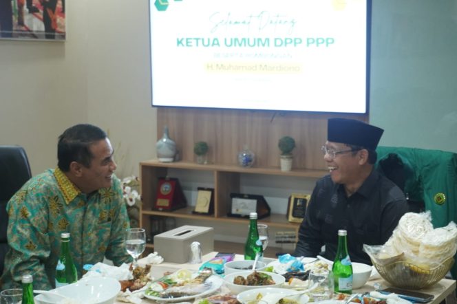 
 Pertemuan Plt Ketua Umum PPP Muhammad Mardiono bersama Andi Amran Sulaiman di AAS Building. Foto: Istimewa  