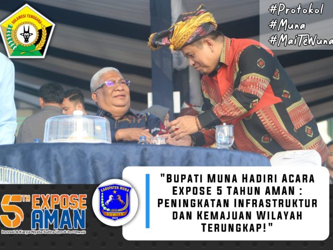 
 Bupati Muna, LM Rusman Emba dan Gubernur Sultra, Ali Mazi saat menghadiri Kegiatan Ekspos 5 Tahun Kepemimpinan AMAN di Tugu MTQ, Kota Kendari. Foto : Istimewa.