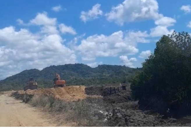 
 Lokasi pembangunan Tersus PT Generasi Agung Perkasa di Desa Watumbohuti, Kecamatan Palangga Selatan. Foto: Istimewa