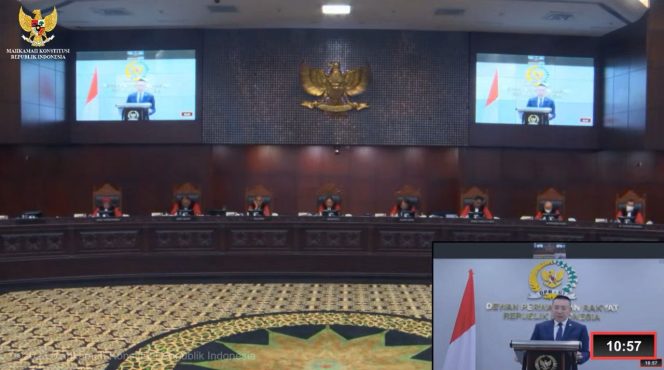 
 Sidang lanjutan perkara Nomor 35/PUU-XXI/2023 terkait uji materiil aturan pemanfaatan pesisir dan pulau-pulau kecil di  Mahkamah Konstitusi. Foto: Istimewa