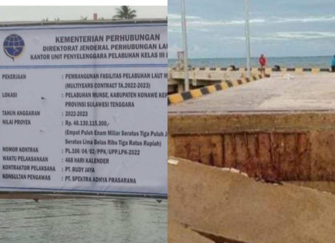 
 Parah! Proyek Pelabuhan Munse yang Telan Anggaran 46 Miliar Ambruk