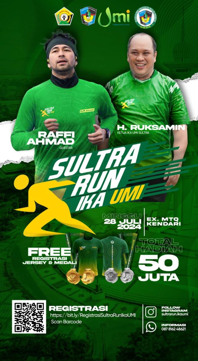 
 Buruan Daftar! Pendaftaran Offline Sultra Run Dibuka 27 Juli