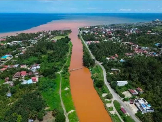 
 Pencemaran  air sungai dan laut di Kecamatan Lasusua, Kabupaten Kolaka Utara Provinsi Sulawesi Tenggara. Foto: Istimewa