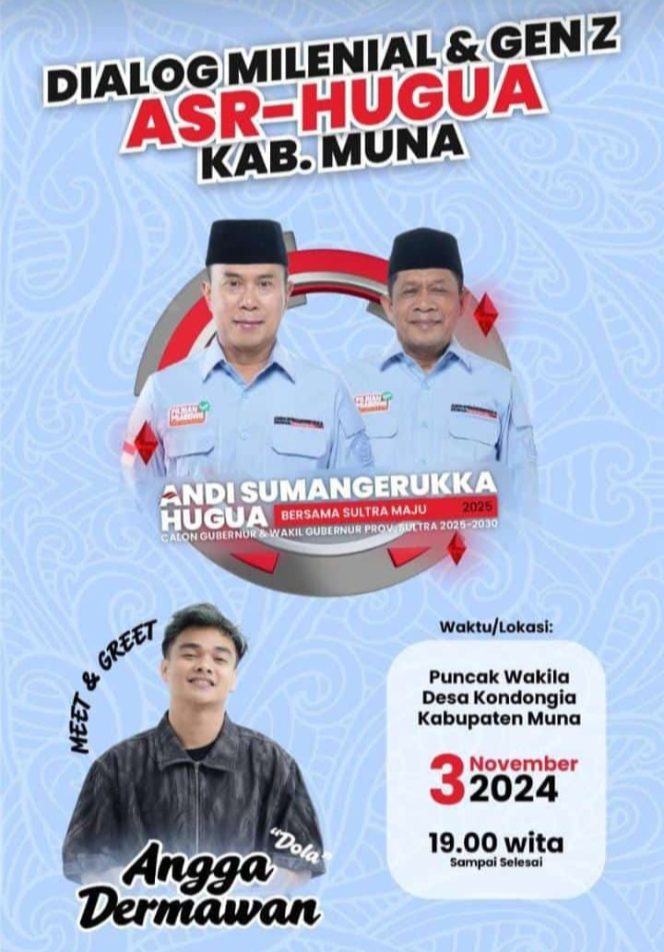 
 ASR-Hugua Bakal Gelar Dialog Bersama Milenial dan Gen Z di Puncak Wakila Muna