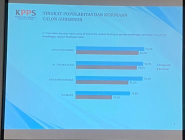 Survey tingkat elektabilitas paslon dan yang paling disukai oleh masyarakat Sultra. Foto: Istimewa