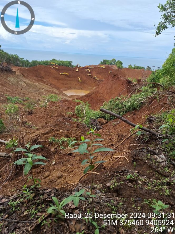 
 Aktivitas pertambangan PT Tekonindo di Desa Pongkalaero Kecamatan Kabaena Selatan Kabupaten Bombana Provinsi Sulawesi Tenggara. Foto: Istimewa 