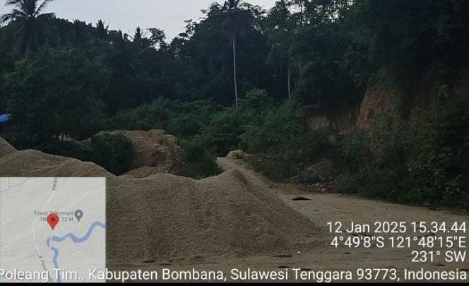 
 Tambang Batu Ilegal Diduga Kerap Dijadikan Material Pengaspalan di Bombana