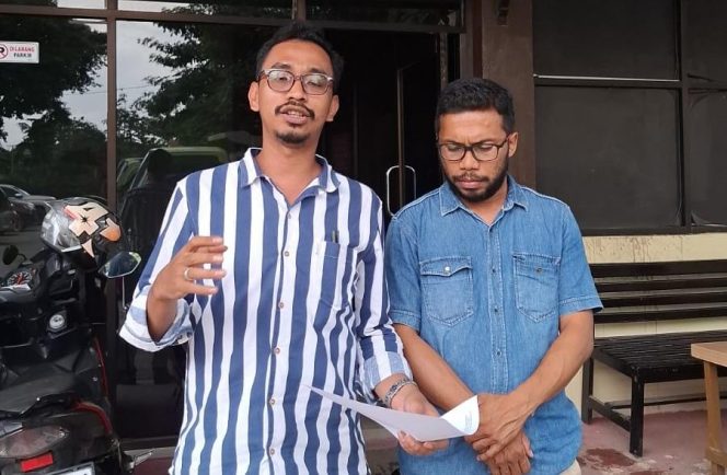
 Ramadhan Akbar selaku eks karyawan PT Tanto Intim Line melaporkan perusahaan tersebut ke Polda Sultra. Foto: Istimewa