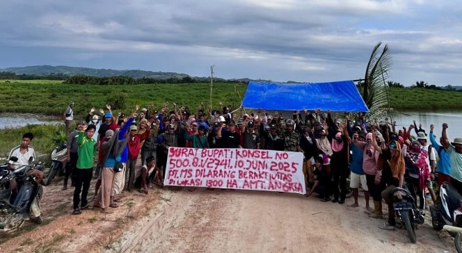 
 Aliansi Masyarakat Tani (AMT) Angata kembali menduduki lahan yang sudah digusur paksa PT MS. Foto: Istimewa