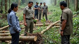 Ilustrasi illegal logging. sumber: Istimewa