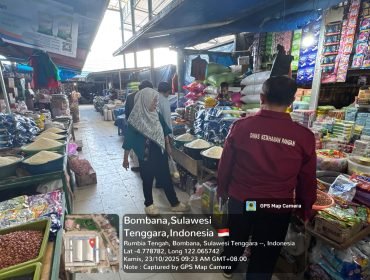 Polres Bombana bersama dinas terkait melaksanakan pemantauan harga bahan pokok di wilayah Kabupaten Bombana