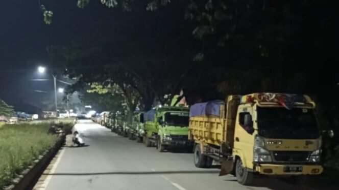 Truck hauling illegal PT ST Nikel Resources. Foto: Istimewa