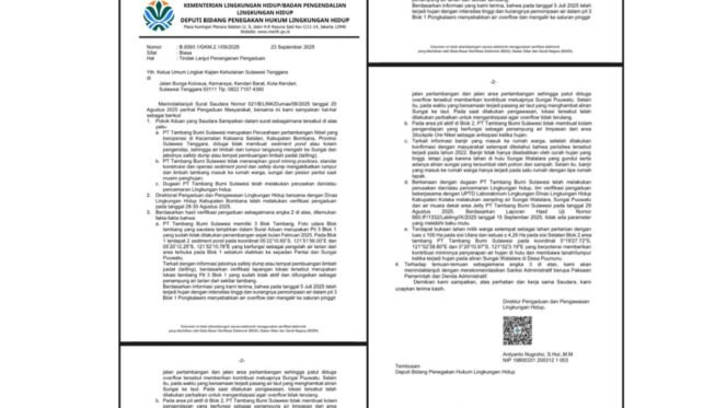 
 KLH Rekomendasikan Sanksi Administratif terhadap PT TBS atas Dugaan Pencemaran Lingkungan