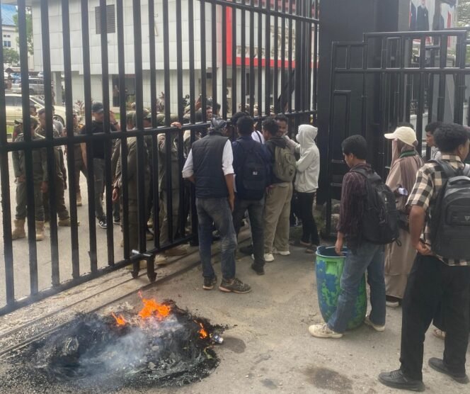 
 Puluhan aktivis HMI MPO Cabang Kendari menggelar aksi unjuk rasa menolak pembabatan hutan mangrove. Foto: Istimewa