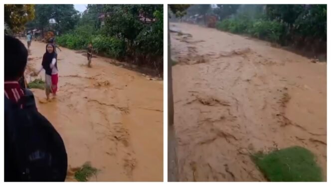 
 Kondisi Lorong Pasir Putih, Kelurahan Watulondo, Kecamatan Puuwatu, Kota Kendari, dilanda banjir bercampur lumpur. Foto: Istimewa