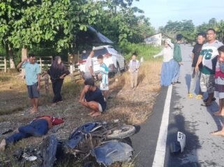 Pengendara motor Sidriani (23) meninggal dunia usai tabrakan dengan mobil di Kolono, Konsel. Foto: Istimewa