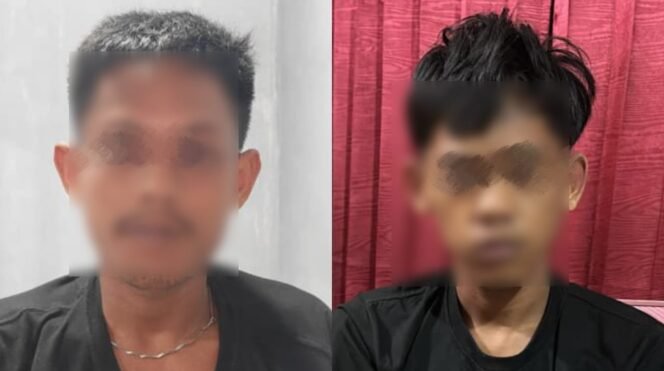 
 AD usia 30 tahun (kiri) dan SL (25) ditangkap polisi diduga terlibat aksi pencurian motor. Foto: Istimewa