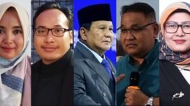 Dari kiri ke kanan: Prof. Dr. Betty Tresnawaty, Dr. (Cand.) Donie Kadewandana, Presiden Prabowo Subianto, Dr. Teguh Santosa, dan Prof. Dian Masyita