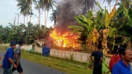Rumah Warga di Desa Parigi Muna ludes terbakar, Selesa, 27 Januari 2025. Foto: Istimewa