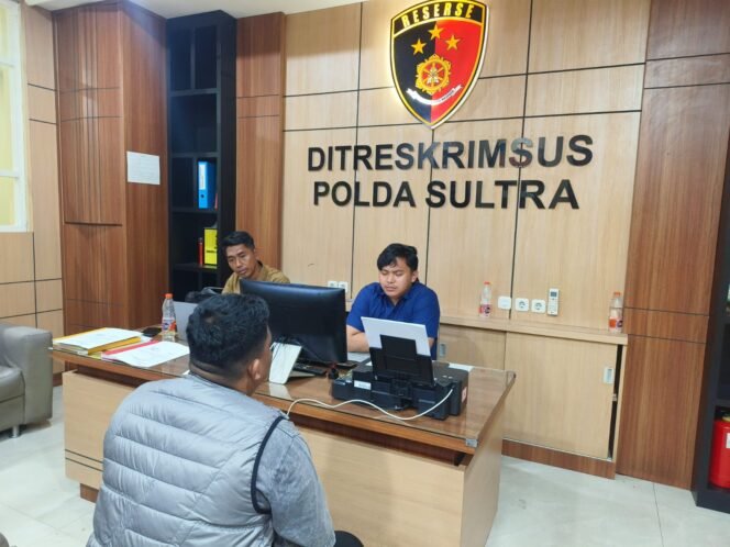 
 Pengurus JMSI Sultra resmi mengadukan pemilik akun TikTok @eRBe#bersuara ke Ditreskrimsus Polda Sultra. Foto: Istimewa