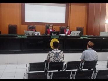 Sidang pembcaan putusan terhadap terdakwa kasus korupsi tambang Direktur Utama PT AMIN dan kuasa Direktur PT AMIN. Foto: Istimewa  