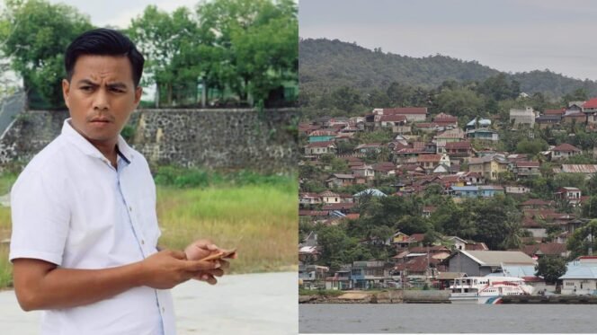 
 Bahar Rustajab, Dewan Pendiri Gerakan Muda Pemerhati Pembangunan Kota (Gerbang Kota) dan penampakan pemukiman warga di sekitar Kecamatan Kendari, Kota Kendari. Foto: Istimewa