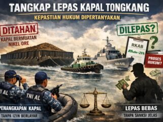 Ilustrasi penangkapan kapal tongkang. Foto: Istimewa