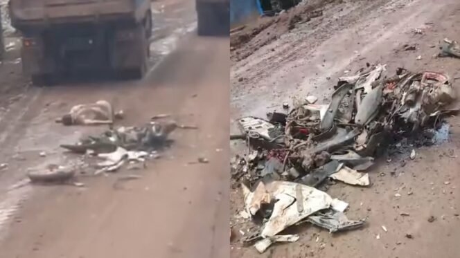 
 Motor Honda Revo rusak parah dilindas dump truk 10 Roda di Konawe Foto: Istimewa