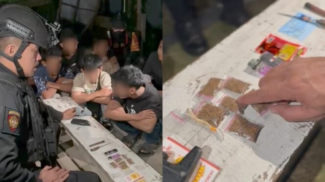 
 Enam remaja pria ditangkap polisi setelah diduga terlibat penyalahgunaan narkoba jenis sintesis di Kendari. Foto: Istimewa