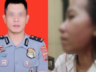 Ipda MA (kiri) diduga melakukan KDRT terhdap istrinya SL hingga mengalami memar pada pipi kirinya. Foto: Istimewa