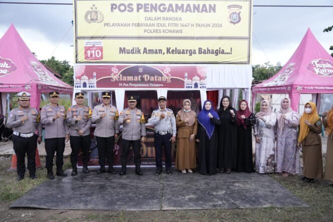 
 Pengecekan Pos Pengamanan (Pospam) di wilayah Kabupaten Konawe. Foto: Istimewa