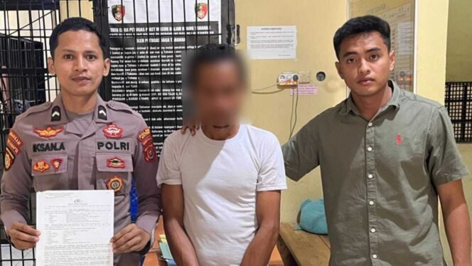 
 Pria insial LAS (tengah) ditangkap polisi kasus tindak pidana pencabulan anak di Buton. Foto: Istimewa