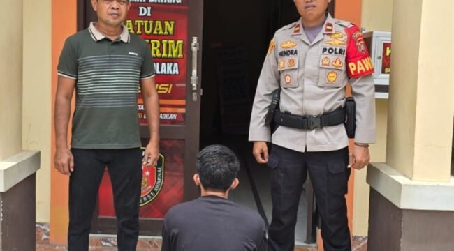 Pria insial F ditangkap polisi usai bawa kabur mobil temanya di Kolaka. Foto: Istimewa