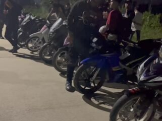 Delapan unit motor diamankan polisi di Jalan Inner Ring Road Kota Kendari. Foto: Istimewa