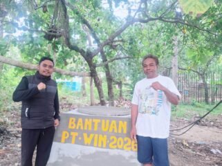 PT WIN membangun sumur bor untuk warga Desa Torobulu Konsel guna mempermudah akses air bersih. Foto: Istimewa
