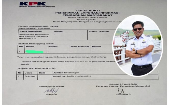 
 Bukti laporan ke KPK