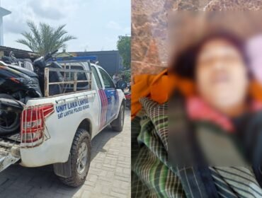 Dua sepeda motor terlibat kecelakaan di Jalan Tunggala Kota Kendari dan satu pengendara tewas di TKP. Foto: Istimewa