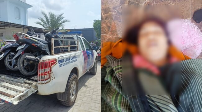 Dua sepeda motor terlibat kecelakaan di Jalan Tunggala Kota Kendari dan satu pengendara tewas di TKP. Foto: Istimewa