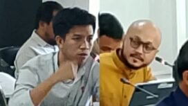 Jenderal Lapangan P3D-Konut, Jefri (kiri) saat mengikuti RDP di DPRD Sultra. Foto: Istimewa