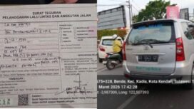Sat lantas Polresta Kendari memberikan teguran tertulis kepada Lembaga Kursus YA Handayani. Foto: Istimewa