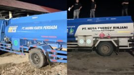 Aparat Kepolisian Resor  Konawe mengamankan tiga unit truk tangki dalam kasus dugaan penyelundupan BBM solar subsidi. Foto: Istimewa