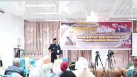 Bupati Bombana Ir. H. Burhanuddin, M.Si., membuka lomba Bertutur jenjang Sekolah Dasar dan Madrasah Ibtidaiyah tingkat kabupaten. Foto: Istimewa