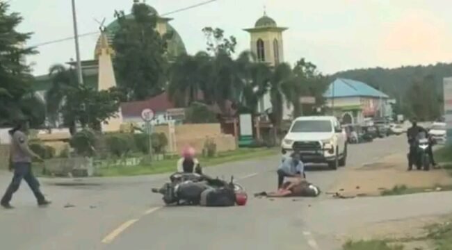 Kecelakaan lalu lintas di Rate-Rate Kakaka Timur tewaskan satu pengendara motor. Foto: Istimewa