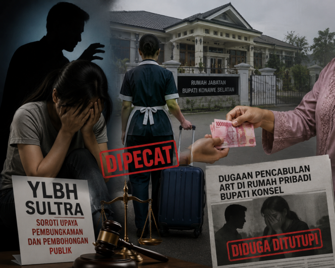 
 Ilustrasi. Seorang ART di rumah pribadi Bupati Konsel dipecat usai diduga dicabuli oleh seorang security. Foto: AI