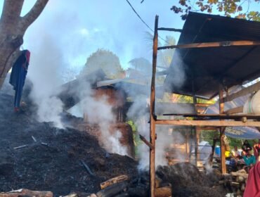 Penyulingan Nilam di Desa Latompe, Kecamatan Lawa Muna Barat ludes terbakar, Senin, 4 Mei 2026. Foto:Istimewa