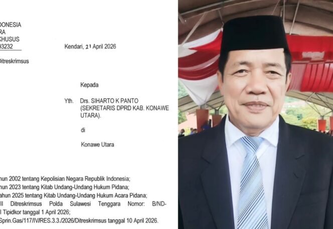 
 Mantan Sekretaris DPRD Kabupaten Konawe Utara, Siharto K. Panto, dipanggil penyidik Polda Sulawesi Tenggara terkait dugaan tindak pidana korupsi