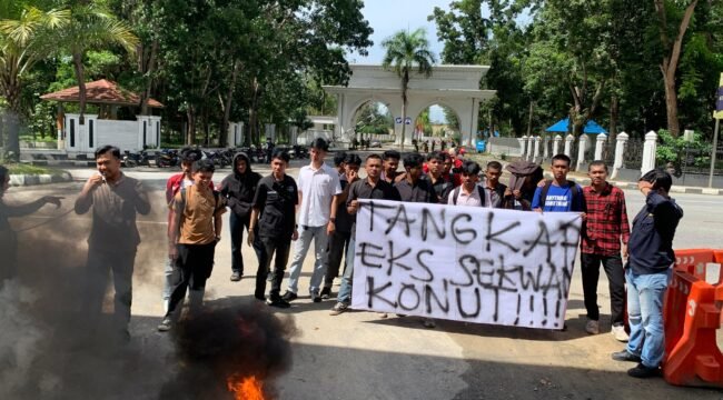 MAP HUKUM Sulawesi Tenggara menantang Polda Sultra untuk segera menuntaskan kasus dugaan korupsi eks Sekwan Konawe Utara. Foto: Istimewa
