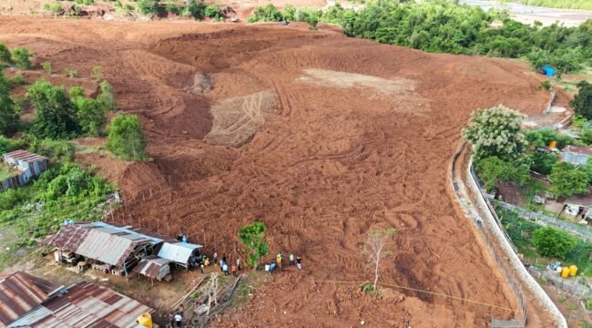 Lahan Warga Desa Torobulu, Kecamatan Laeya, Konawe Selatan yang sebelumnya tidak dimanfaatkan karena miring dan rawan longsor, kini sudah diratakan PT WIN. Foto: Istimewa