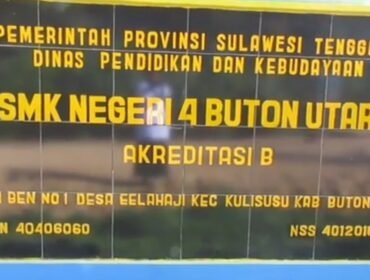 Papan nama SMKN 4 Buton Utara. Foto: Istimewa
