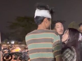 Salah satu pemuda tampak mengalami luka di bagian kepala akibat tawuran di Lepo-Lepo Kendari. Foto: Istimewa.